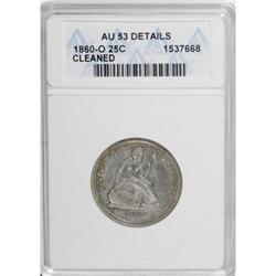 1860-O 25C AU53 ANACS
