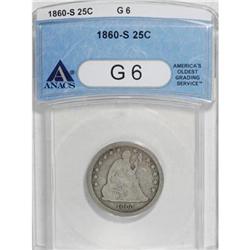 1860-S 25C G6 ANACS