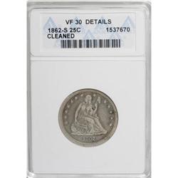 1862-S 25C VF30 ANACS