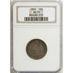 1865 25C AU55 NGC
