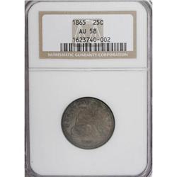 1865 25C AU58 NGC