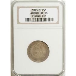 1873-S 25C Arrows XF45 NGC