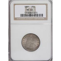 1891 25C MS63 NGC