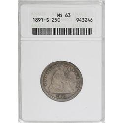 1891-S 25C MS63 ANACS