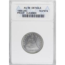 1868 25C PR58 ANACS
