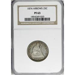 1874 25C Arrows PR63 NGC