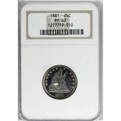 1881 25C PR62 NGC