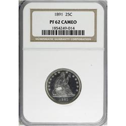 1891 25C Cameo PR62 NGC