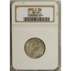 1893-O 25C AU53 NGC