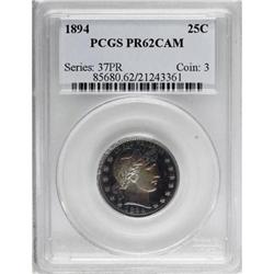 1894 25C Cameo PR62 PCGS