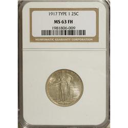 1917 25C Type One Full Head MS63 NGC