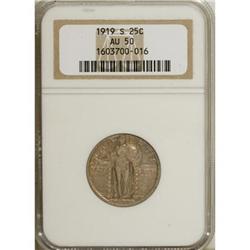 1919-S 25C AU50 NGC