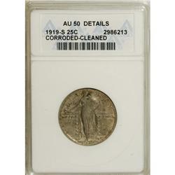 1919-S 25C AU50 ANACS