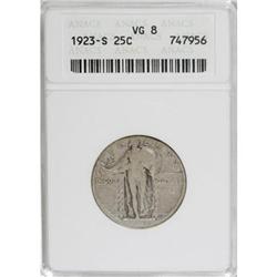 1923-S 25C VG8 ANACS