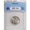 Image 1 : 1928-D 25C MS64 ANACS