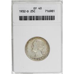 1932-D 25C XF40 ANACS