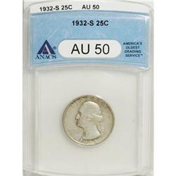 1932-S 25C AU50 ANACS