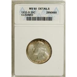 1932-S 25C MS60 ANACS