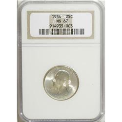 1934 25C Medium Motto MS67 NGC