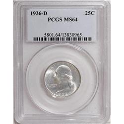 1936-D 25C MS64 PCGS