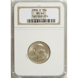 1936-D 25C MS64 NGC