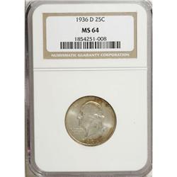 1936-D 25C MS64 NGC