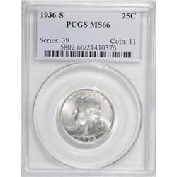 1936-S 25C MS66 PCGS