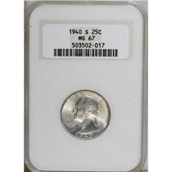 1940-S 25C MS67 NGC