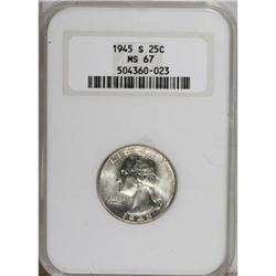 1945-S 25C MS67 NGC