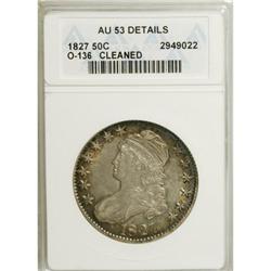1827 50C Square Base 2 AU53 ANACS
