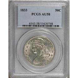 1833 50C AU58 PCGS