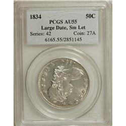 1834 50C Large Date, Small Letters AU55 PCGS