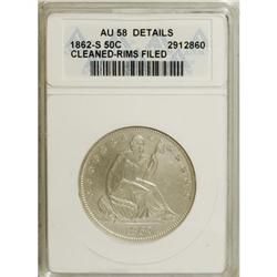 1862-S 50C AU58 ANACS