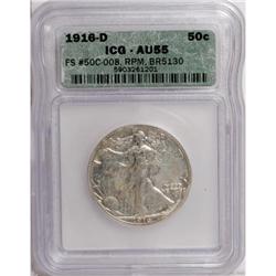1916-D 50C AU55 ICG