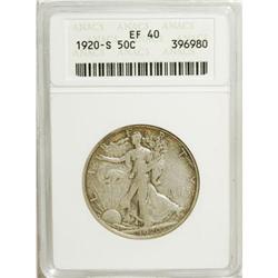 1920-S 50C XF40 ANACS