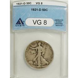 1921-D 50C VG8 ANACS
