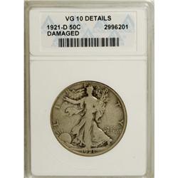 1921-D 50C VG10 ANACS