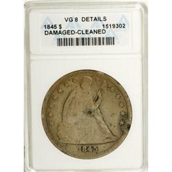 1845 $1 VG8 ANACS