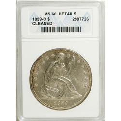 1859-O $1 MS60 ANACS