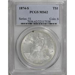 1874-S T$1 MS62 PCGS