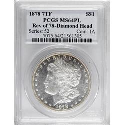 1878 7TF $1 Reverse of 1878 Prooflike MS64 PCGS