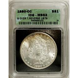 1880-CC $1 8 Over High 7 MS63 ICG