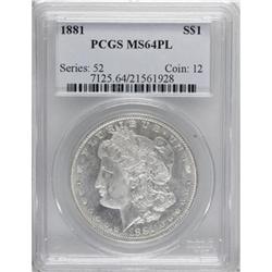 1881 $1 Prooflike MS64 PCGS