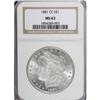 Image 1 : 1881-CC $1 MS63 NGC