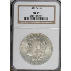 1881-O $1 MS64 NGC