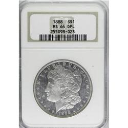 1888 $1 Deep Mirror Prooflike MS64 NGC