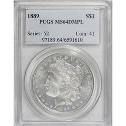 1889 $1 Deep Mirror Prooflike MS64 PCGS