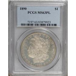 1890 $1 Prooflike MS63 PCGS