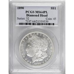 1890 $1 Prooflike MS64 PCGS