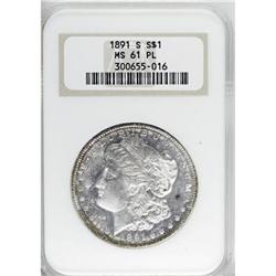 1891-S $1 Prooflike MS61 NGC